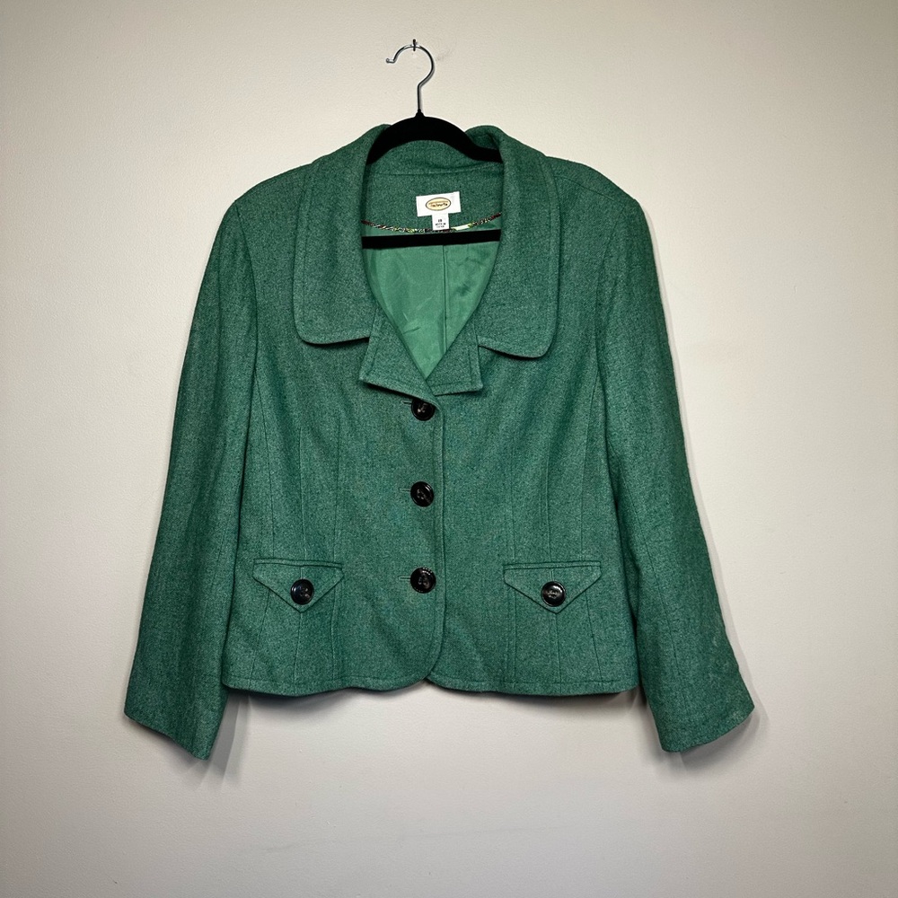 Talbots Green Jacket/Blazer 47% Wool Size 18
